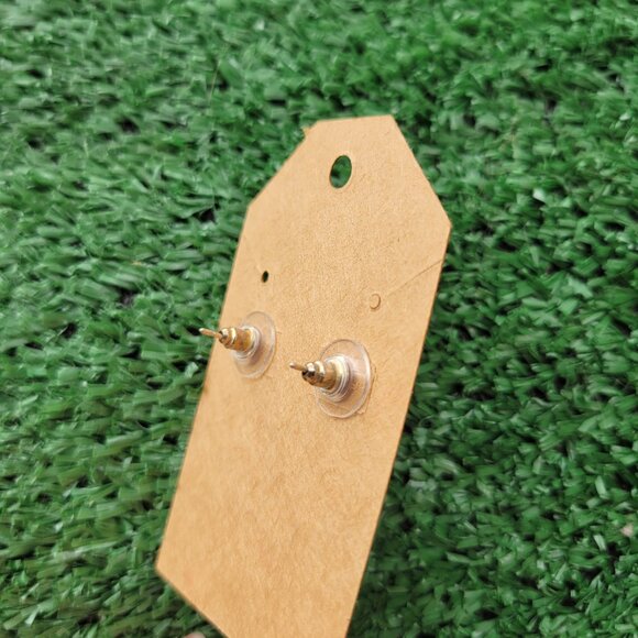 New Handmade Small Stud UV Reactive Green and Black Earrings - Picture 3 of 3